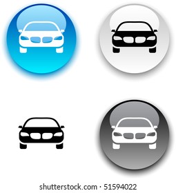 Botones vectoriales redondos y brillantes para coches.