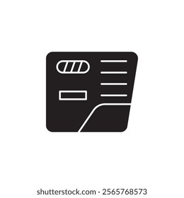 car glove compartment icon Vector flat thin line illustration