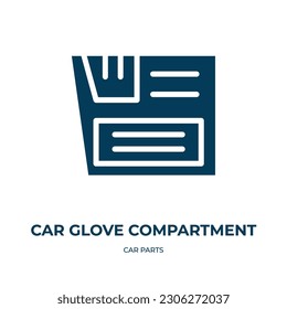 car glove compartment vector icon. car glove compartment, glove, compartment filled icons from flat car parts concept. Isolated black glyph icon, vector illustration symbol element for web design and 