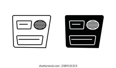 conjunto de iconos vectoriales del compartimento de guante del coche. ilustración vectorial