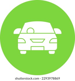 Car Glyph Circle Vector Icon Design