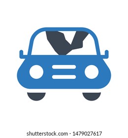 car glyph colour vector icon