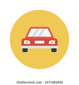 car glyph flat vector icon