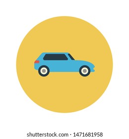 car glyph flat vector icon