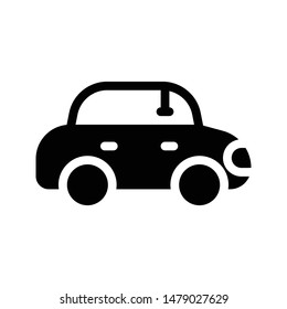 car glyph flat vector icon