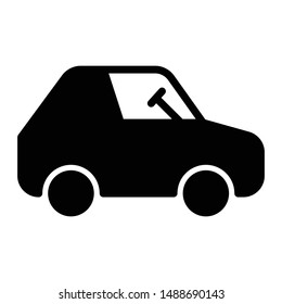 car glyph flat vector icon