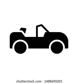 car glyph flat vector icon
