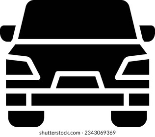 Car Glyph Icon - Single Icon, Vector
