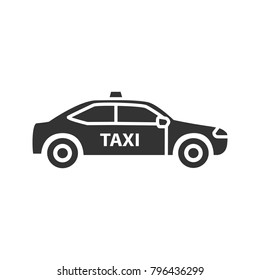 Car glyph icon. Taxi. Automobile. Silhouette symbol. Negative space. Vector isolated illustration