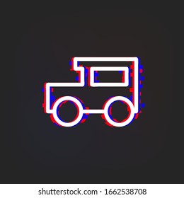 A car glytch icon. Simple thin line, outline vector of web icons for ui and ux, website or mobile application