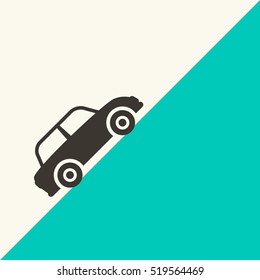 Car Going Up the Hill Vector