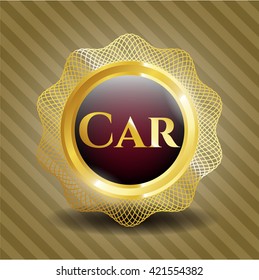 Car gold badge or emblem