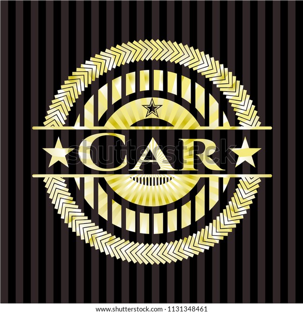 Car gold emblem or\
badge