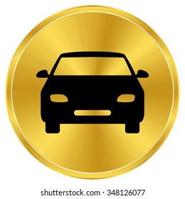 Car - gold vector icon