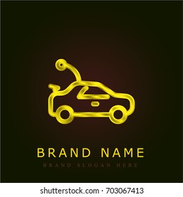 Car golden metallic logo