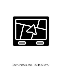 Ilustración de vectores de iconos llenos de Gps de coche