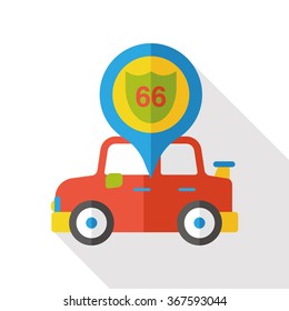 car GPS flat icon