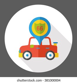 car GPS flat icon