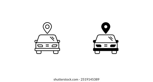 ícone de gps carro com fundo branco vetor ilustração stock