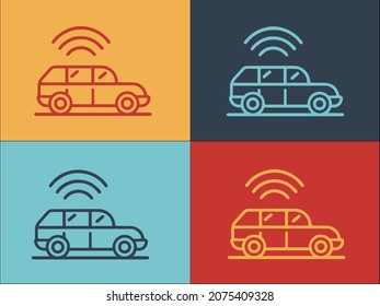 Car And Gps Logo Template, Simple Flat Icon of gps,technology,car