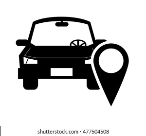 car and gps map pointer icon