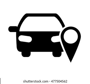 car and gps map pointer icon