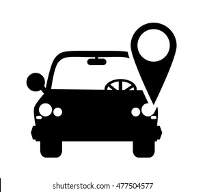 car and gps map pointer icon
