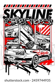 Car Graffiti Vector Illustration. Racing car illustration in graffiti style.