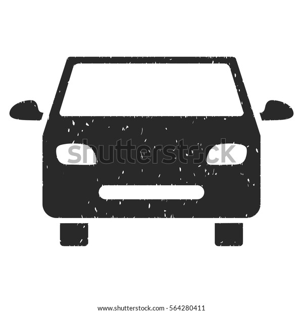 Car grainy textured\
icon for overlay watermark stamps. Flat symbol with unclean\
texture. Dotted vector gray ink rubber seal stamp with grunge\
design on a white\
background.