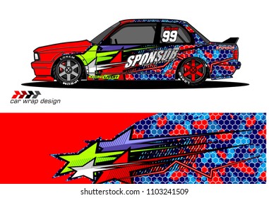 car graphic background vector. abstract racing livery design for vehicle vinyl wrap 
