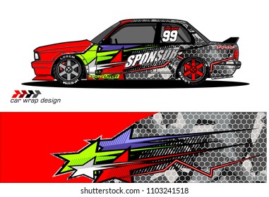 car graphic background vector. abstract racing livery design for vehicle vinyl wrap 
