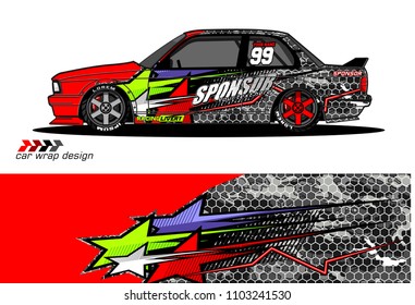 car graphic background vector. abstract racing livery design for vehicle vinyl wrap 
