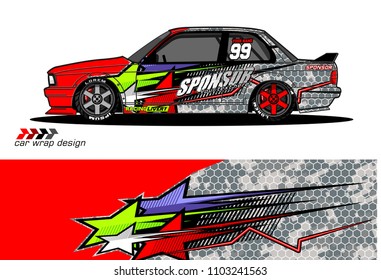 car graphic background vector. abstract racing livery design for vehicle vinyl wrap 
