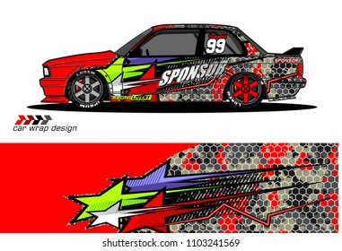 car graphic background vector. abstract racing livery design for vehicle vinyl wrap 
