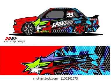 car graphic background vector. abstract racing livery design for vehicle vinyl wrap 
