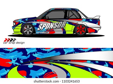 car graphic background vector. abstract racing livery design for vehicle vinyl wrap 
