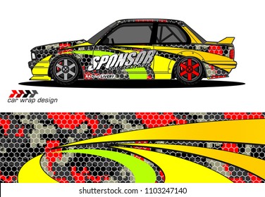 car graphic background vector. abstract racing livery design for vehicle vinyl wrap 