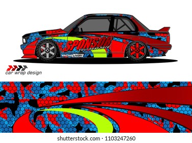 car graphic background vector. abstract racing livery design for vehicle vinyl wrap 