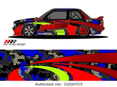 car graphic background vector. abstract racing livery design for vehicle vinyl wrap 