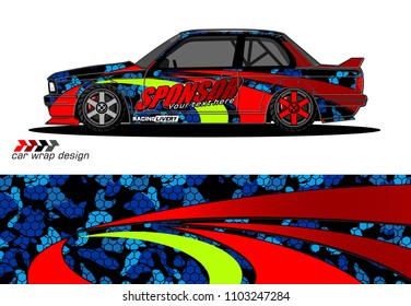 car graphic background vector. abstract racing livery design for vehicle vinyl wrap 