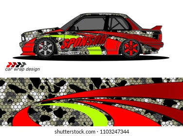 car graphic background vector. abstract racing livery design for vehicle vinyl wrap 