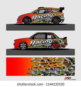 car graphic background vector. abstract racing livery design for vehicle vinyl wrap 