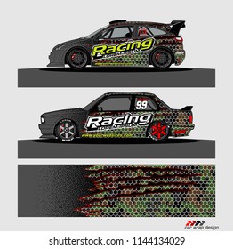 car graphic background vector. abstract racing livery design for vehicle vinyl wrap