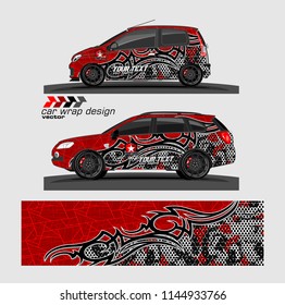 
car graphic background vector. abstract tribal livery design for vehicle vinyl wrap 