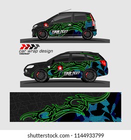 
car graphic background vector. abstract tribal livery design for vehicle vinyl wrap 