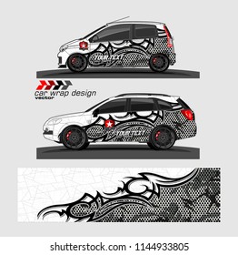 
car graphic background vector. abstract tribal livery design for vehicle vinyl wrap 