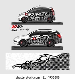 
car graphic background vector. abstract tribal livery design for vehicle vinyl wrap 
