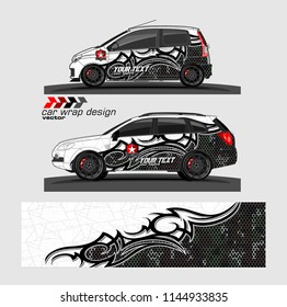 
car graphic background vector. abstract tribal livery design for vehicle vinyl wrap 