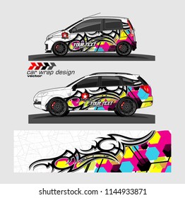 
car graphic background vector. abstract tribal livery design for vehicle vinyl wrap 