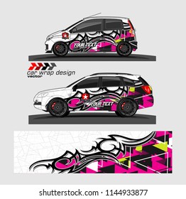 
car graphic background vector. abstract tribal livery design for vehicle vinyl wrap 